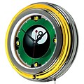 Trademark Global® Chrome Double Ring Analog Neon Wall Clock, Rackem 8 Ball