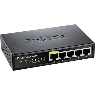 D-Link® Unmanaged Fast Ethernet Switch; 5 Port (DES-1005P)