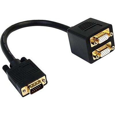 Startech 1 VGA to 2x VGA Video Splitter Cable; Black