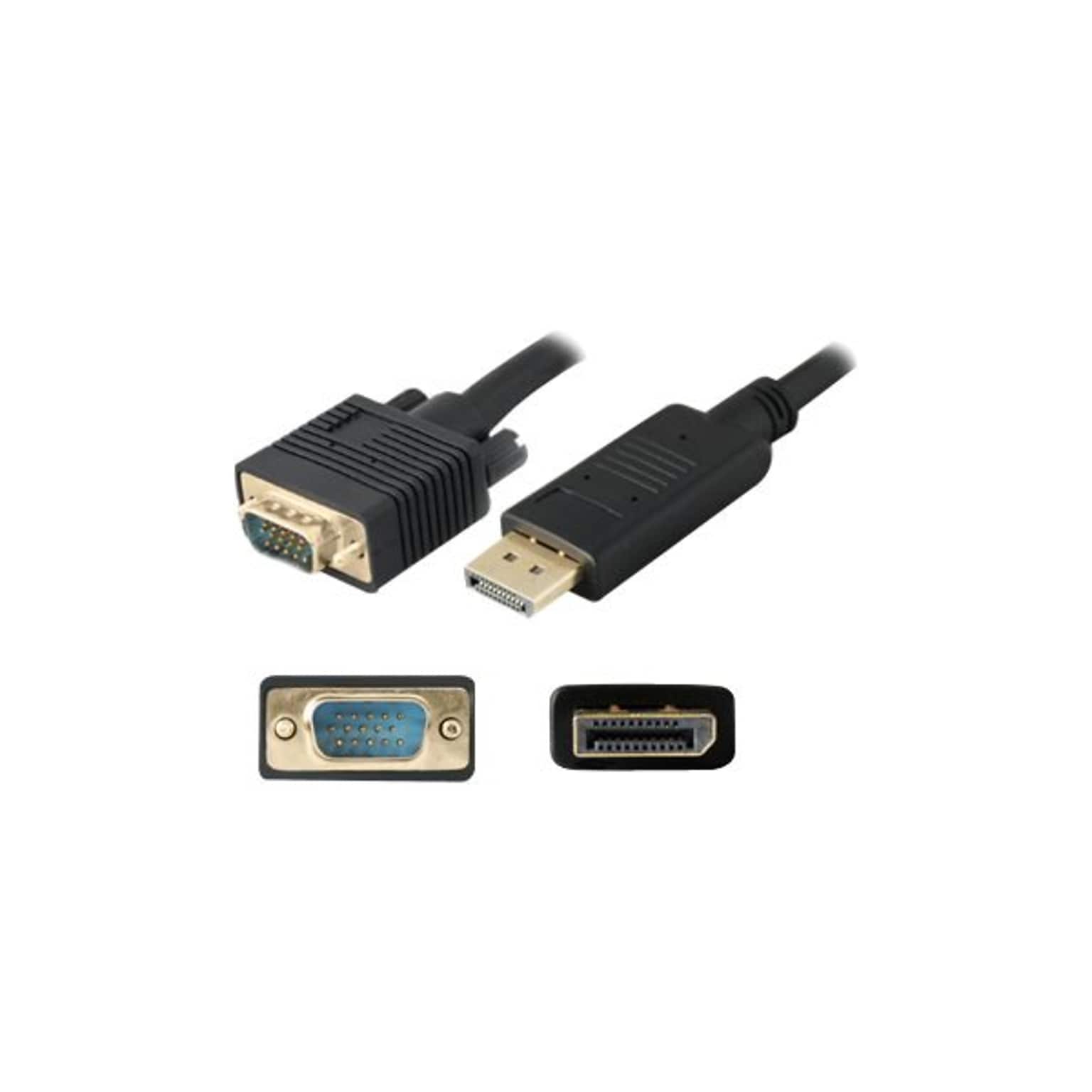 AddOn® 6 DisplayPort to HD-15 VGA Adapter Cable; Black