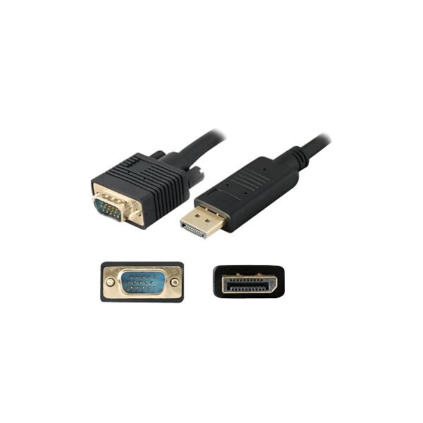 AddOn® 6 DisplayPort to HD-15 VGA Adapter Cable; Black