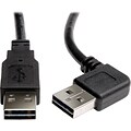 Tripp Lite® 3 Universal Reversible USB 2.0 Right Angle A Male to Straight A Male Cable; Black