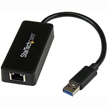 Startech USB31000SPTB USB 3.0 to Gigabit Ethernet Adapter NIC With USB-Port; Black