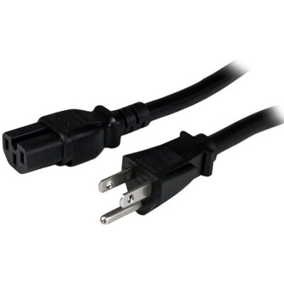 Startech 8 NEMA 5-15P to C15 Heavy Duty Computer Power Cord; Black