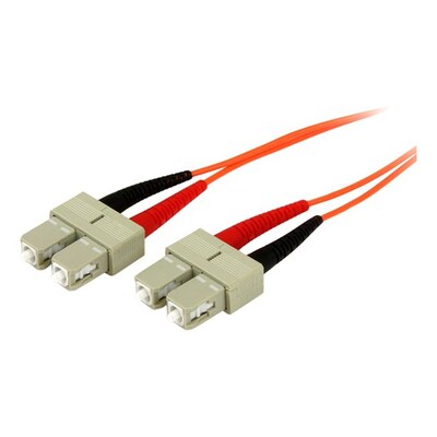 Startech 6.6 SC Male to SC Male OFNP Plenum Multimode Duplex Fiber Optic Patch Cable; Orange