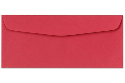 LUX Moistenable Glue Security Tinted #10 Business Envelope, 4 1/2 x 9 1/2, Holiday Red, 500/Box (4260-15-500)