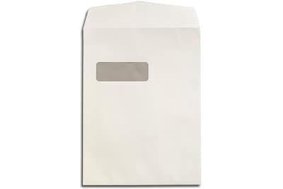 LUX Open End Moistenable Glue Window Envelope, 9 x 12, White, 50/Box (1590-50)