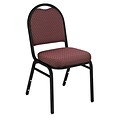 NPS #9268-BT Dome-Back Fabric Padded Stack Chair, Diamond Burgundy/Black Sandtex - 80 Pack