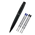 Monteverde® Invincia™ Color Fusion Ballpoint Pen W/2 Black and 2 Blue Refills, Stealth Black