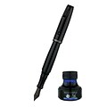 Monteverde® Invincia™ Color Fusion Fountain Pen W/Blue Ink Bottle, Stealth Black