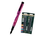 Monteverde® Intima Fountain Pen W/6 Black and 6 Blue Refills, Neon Pink