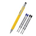 Monteverde® Touch Screen Stylus Tool Ballpoint Pen W/2 Black and 2 Blue Refills, Yellow