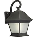 Aurora® 12 1/2 x 7 18 W 1 Light Outdoor Lantern W/Frosted Seeded Glass Shade, Royal Bronze