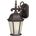 Aurora® 18 1/4 x 9 1/2 26 W1 Light Outdoor Lantern W/Frosted Seeded Glass Shade, Painted Rust