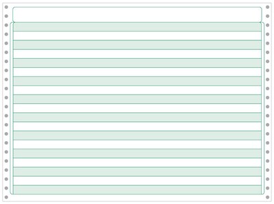 Printworks® Professional 2-Part Computer Paper, 13 lbs., 11 x 14.875, 1/2 Green Bar, 1500 Sheets/