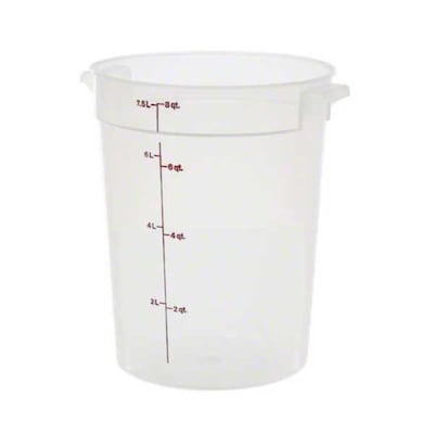 Cambro Polypropylene Round Food Storage Container, 8 Quart (RFS8PP190)