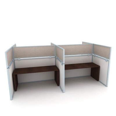 Obex Acoustical Cubicle Mount Privacy Panel W/Std Bracket & AL Frame; 12" x 66", Birch