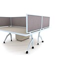 Obex 24 x 48 Acoustical Desk Mount Privacy Panel W/AL Frame,  Pewter (24X48AAPEDM)