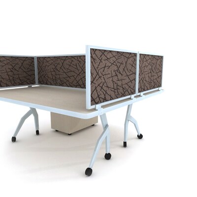 Obex Acoustical Desk Mount Privacy Panel W/AL Frame; 12 x 42, Smoke