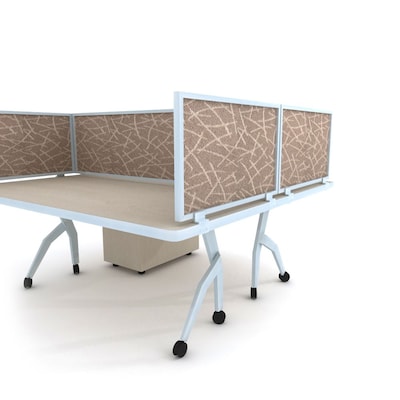 Obex Acoustical Desk Mount Privacy Panel W/AL Frame; 18 x 48, Straw