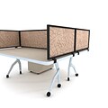Obex Acoustical Desk Mount Privacy Panel W/Black Frame; 18 x 60, Almond