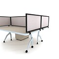 Obex Acoustical Desk Mount Privacy Panel W/Black Frame; 12 x 72, Overcast