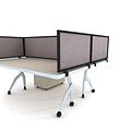 Obex Acoustical Desk Mount Privacy Panel W/Black Frame; 18 x 48, Pewter