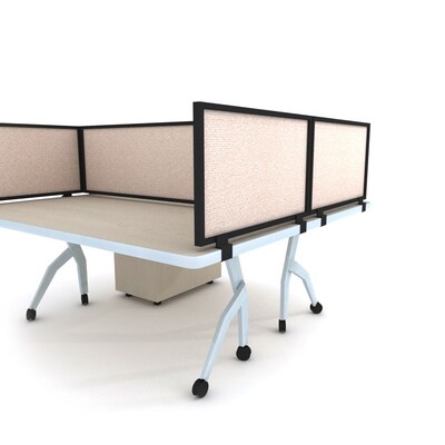 Obex 12 x 36 Acoustical Desk Mount Privacy Panel W/Black Frame, Natural (12X36ABSIDM)