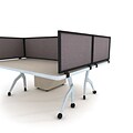 Obex 24 x 48 Acoustical Desk Mount Privacy Panel W/Black Frame,  Slate (24X48ABSLDM)