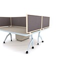 Obex 12 x 72 Acoustical Desk Mount Privacy Panel W/Brown Frame, Slate (12X72ALSLDM)