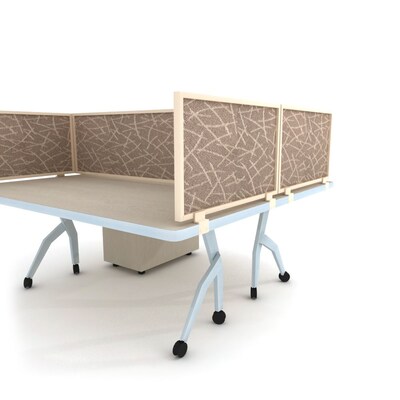 Obex Acoustical Desk Mount Privacy Panel W/Brown Frame; 12" x 72", Straw