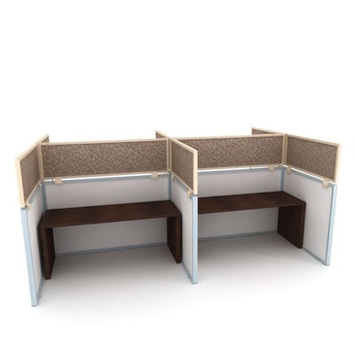 Obex Acoustical Cubicle Mount Privacy Panel W/Large Bracket & Brown Frame; 12 x 66, Straw
