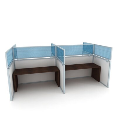 Obex Polycarbonate Cubicle Mount Privacy Panel W/Std Bracket & AL Frame; 18" x 60", Blue