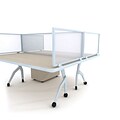 Obex 12 x 42 Polycarbonate Desk Mount Privacy Panel W/AL Frame, White (12X42PAWDM)