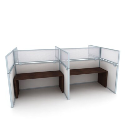 Obex Polycarbonate Cubicle Mount Privacy Panel W/Large Bracket & AL Frame; 18" x 30", White