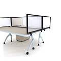 Obex Polycarbonate Desk Mount Privacy Panel W/Brown Frame; 24 x 42, White