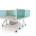 Obex Polycarbonate Desk Mount Privacy Panel W/Brown Frame; 18 x 60, Green