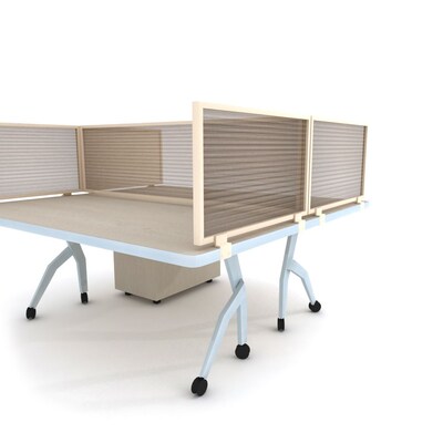 Obex Polycarbonate Desk Mount Privacy Panel W/Brown Frame; 24" x 48", Smoke