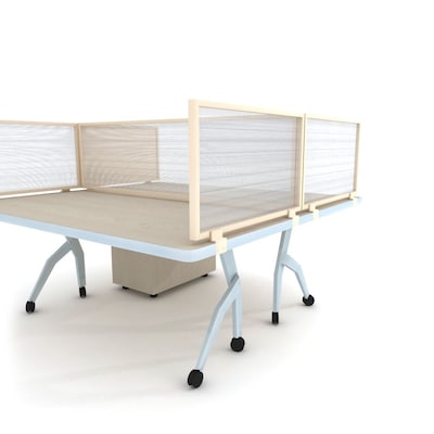 Obex Polycarbonate Desk Mount Privacy Panel W/Brown Frame; 12 x 60, Translucent