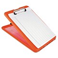 Saunders® 1/2 Capacity Polypropylene SlimMate Storage Clipboard; Orange