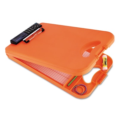 Saunders® 1/2 Capacity Polypropylene DeskMate II Storage Clipboard w/Calculator; Orange/Tangerine