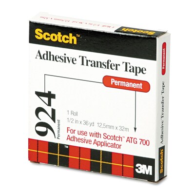 3M™ Scotch 1/2 x 36 yds. Adhesive Transfer Tape; Clear