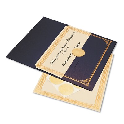 Geographics® 8 1/2 x 11 Foil Embossed Award Certificate Kit, Blue Metallic