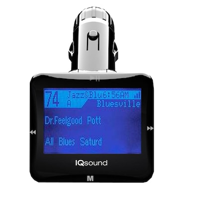 Supersonic® IQ-206 Wireless FM Transmitter With 1.4" Display, Black
