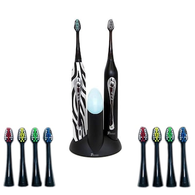 Pursonic™ Dual Handle Rechargeable Sonic Toothbrush With UV Sanitizer & Bonus 12 Brush Heads