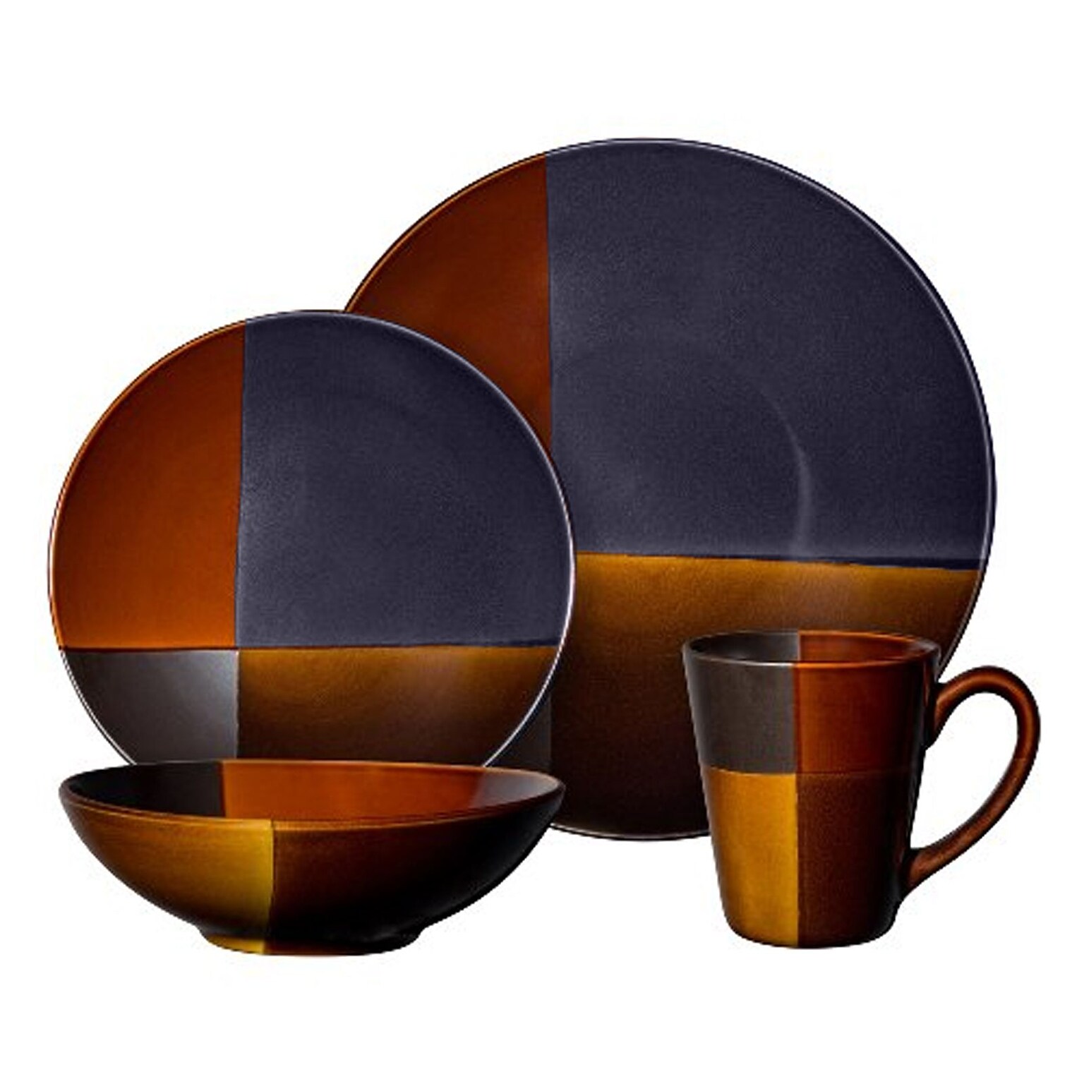 Gibson® Elite Convergence Dinnerware Set, 16 Piece, Amber