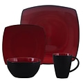 Gibson® Home Soho Lounge Dinnerware Set, 16 Piece, Red