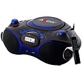 Axess® PB2704 Portable Boombox MP3/CD Player W/Text Display/AM/FM Stereo; Black/Blue