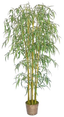 Vintage Home 96 Realistic Silk Bamboo Tree in Wicker Basket Planter