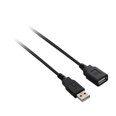 V7® 6' A to A M/F USB 2.0 Cable With Standard Copper Conductor; Black